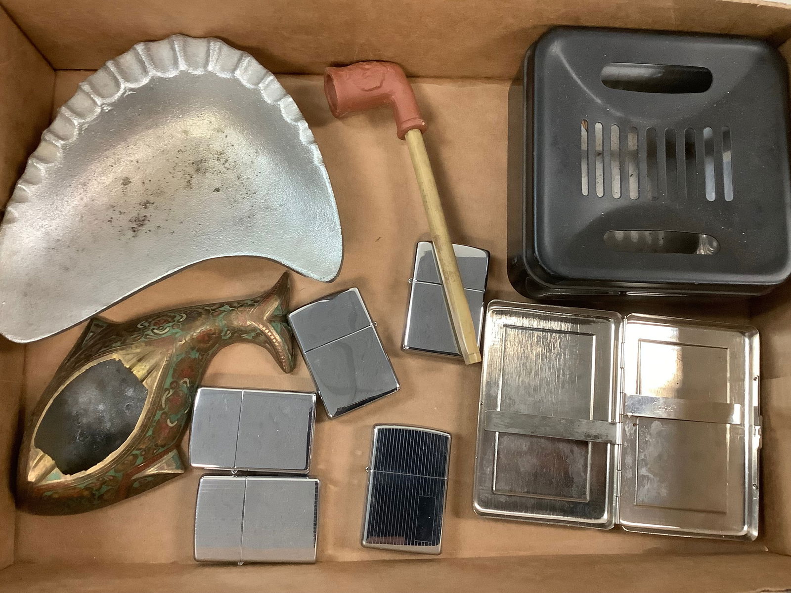 Lot of vintage lighters, cigarette case, and more (1 of 1)