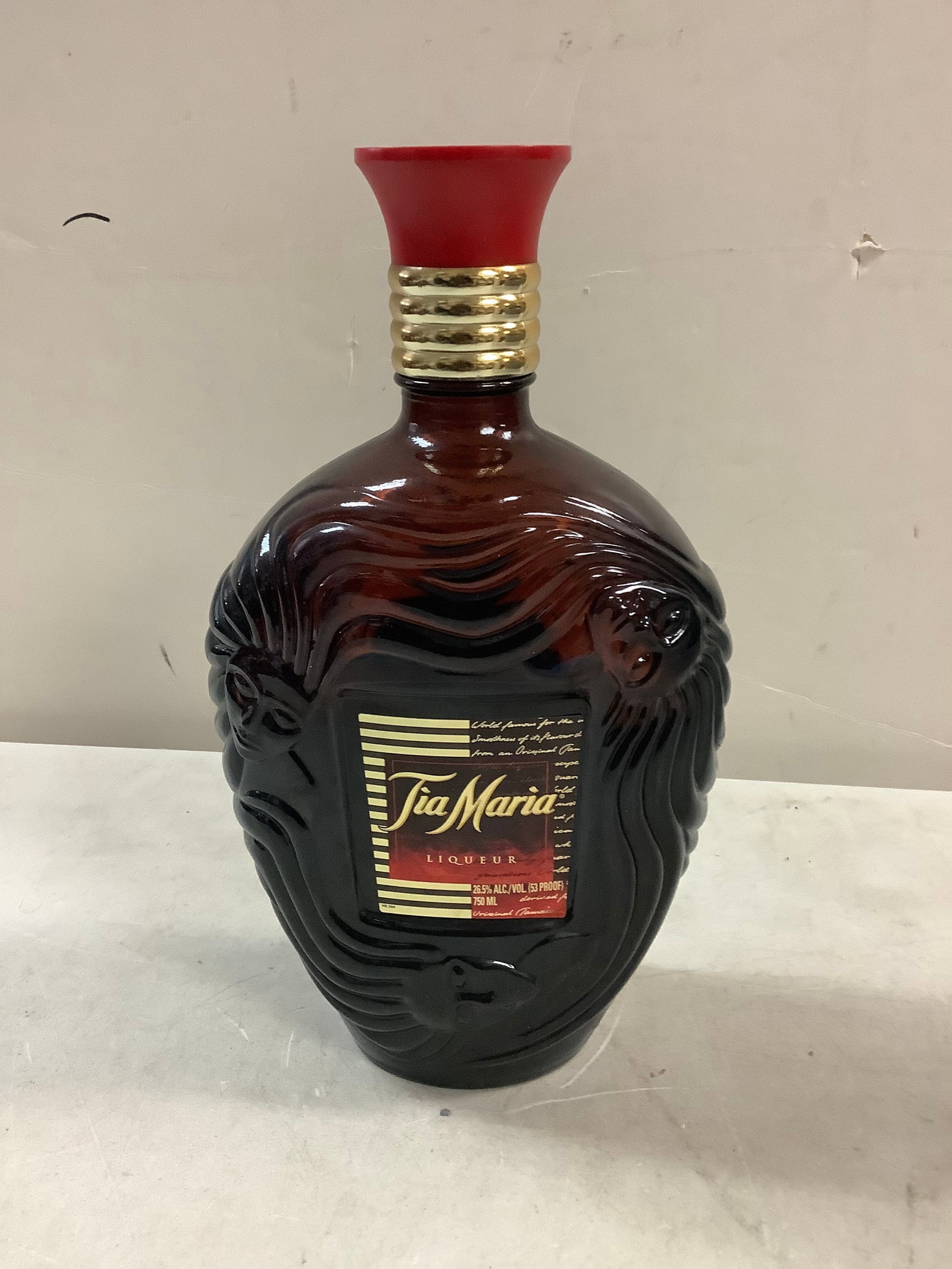 TIA MARIA LIQUEUR sealed: Any contents in bottle is Free; You are bidding on the bottle & unbroken tax stamp