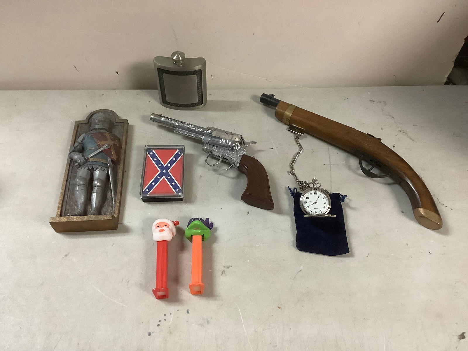 Lot of Toy Guns, Pez Dispensers, Pocket Watch and More: Lot of Toy Guns, Pez Dispensers, Pocket Watch and More