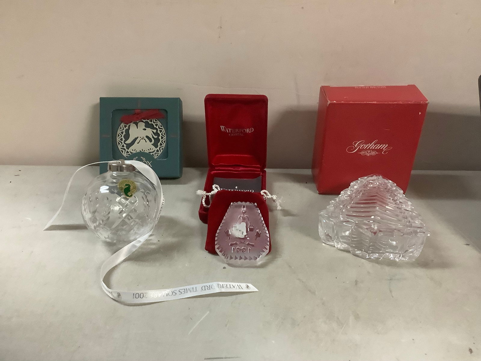 Lot of Lenox, Waterford and Gorham Ornaments: Lot of Lenox, Waterford and Gorham Ornaments