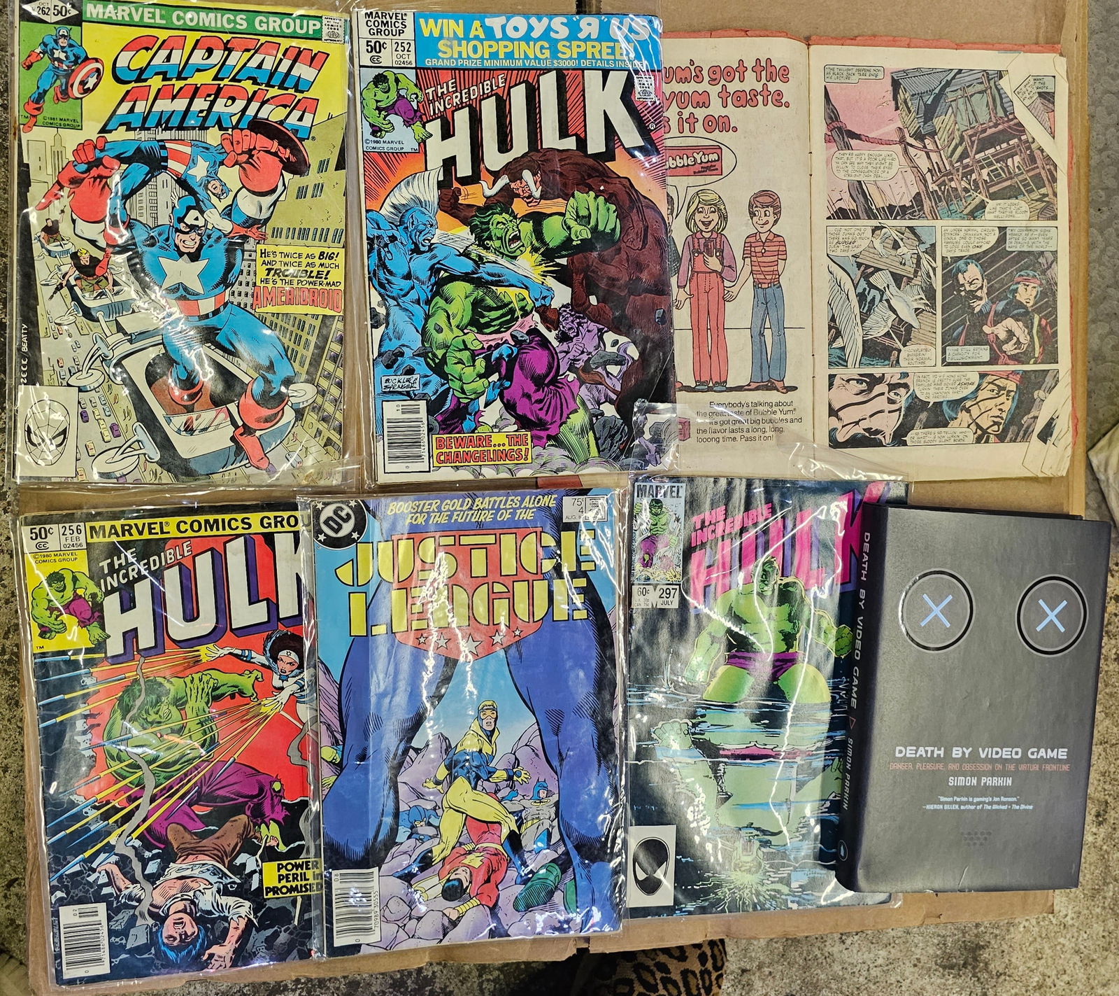Vintage DC and Marvel Comic Books and Death by Video Games Book (1 of 2)