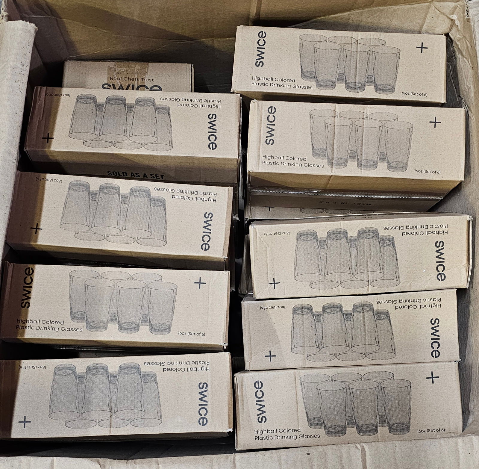 New Case of Swice Plastic Highball Multicolored Glasses: New Case of Swice Plastic Highball Multicolored Glasses