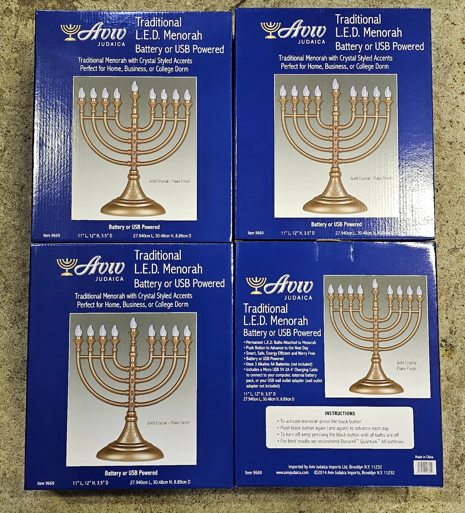 4 NIB LED Menorahs Aviv Judaica: 4 NIB LED Menorahs Aviv Judaica
