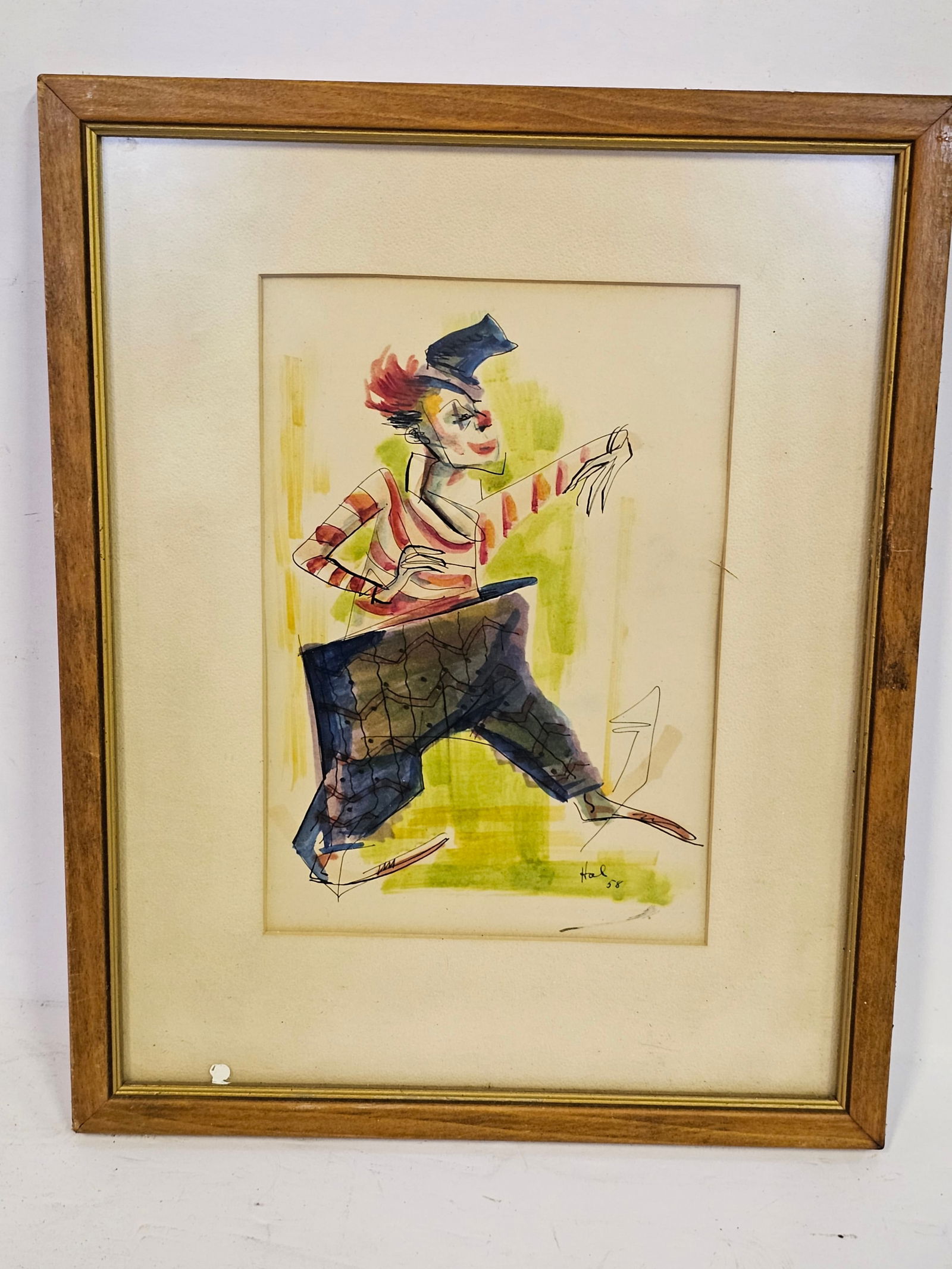 Signed Hal 1958 Original Clown Artwork (1 of 1)