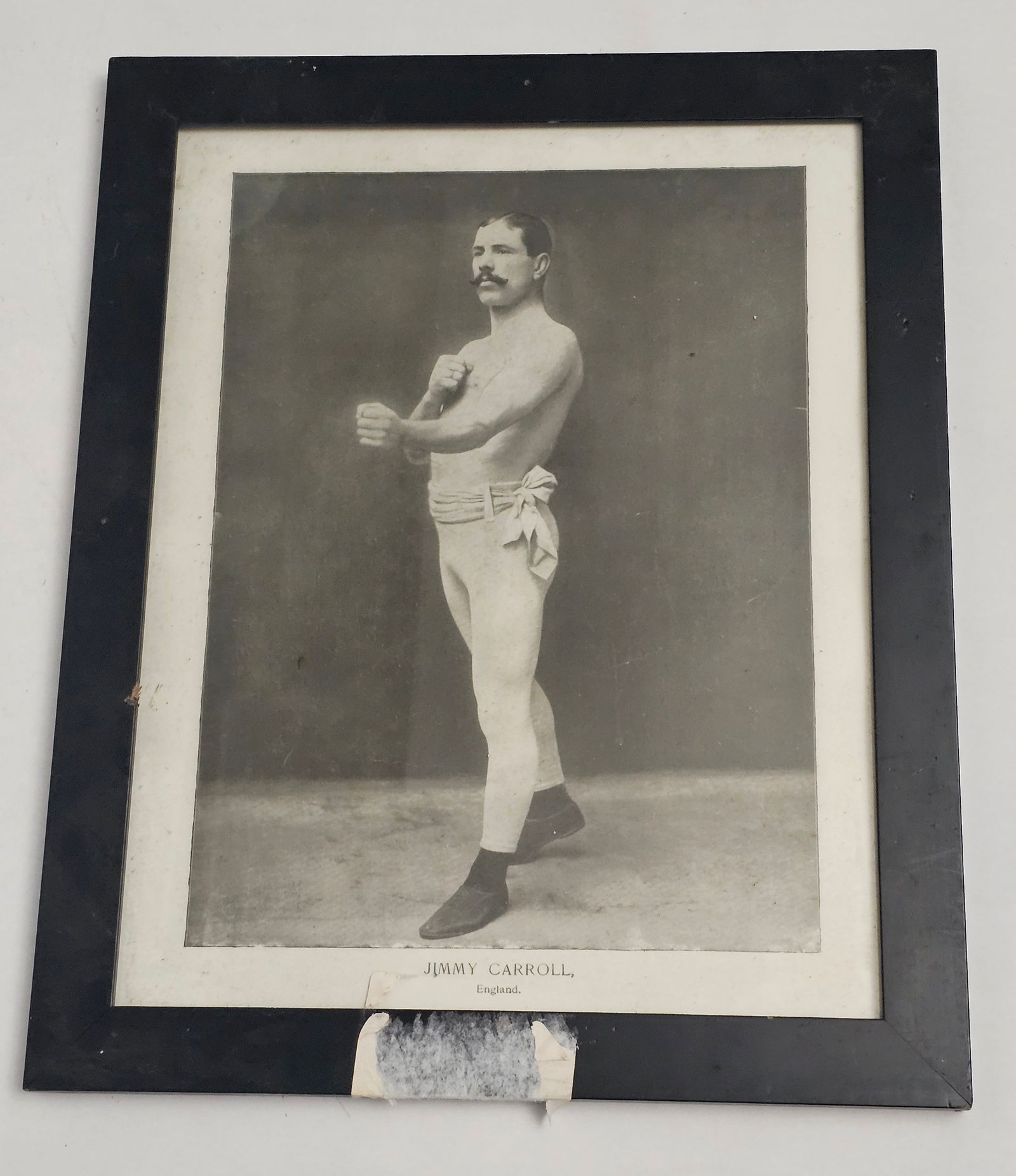 Vintage Framed Jimmy Carroll Boxer Photo Print total size 16x13" (1 of 1)