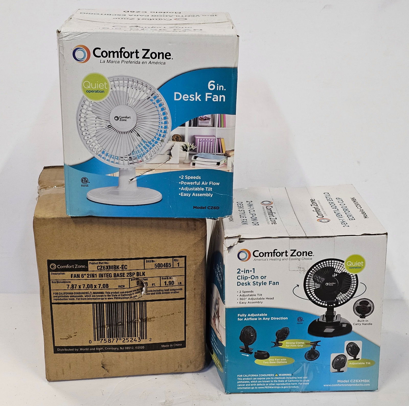 NIB Comfort Zone Small Clip Fans (1 of 1)