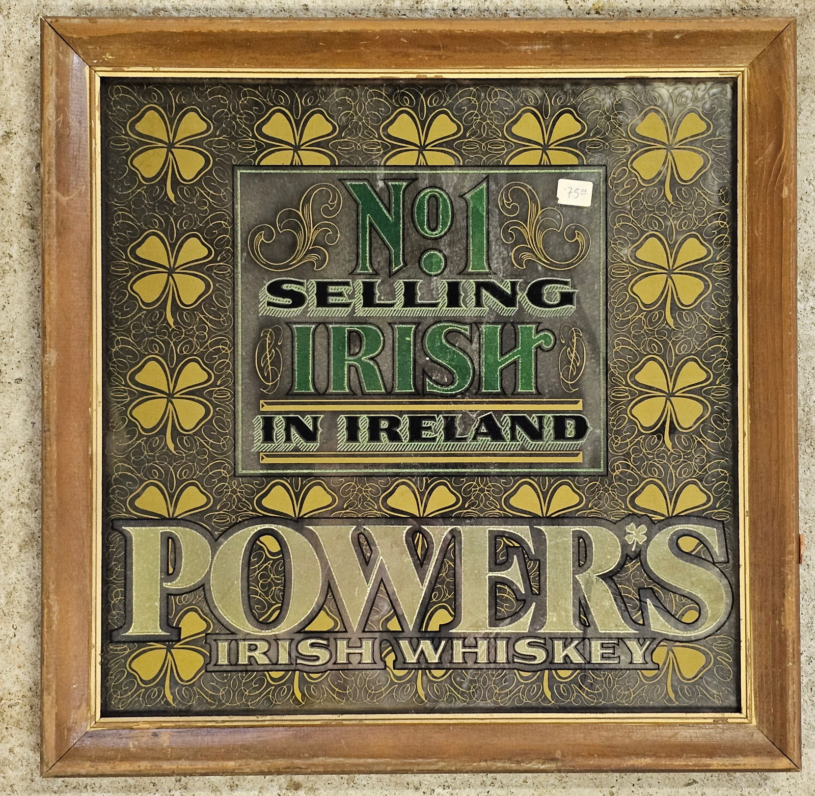 Vintage Powers Irish Whiskey Bar Mirror 18x18" (1 of 1)