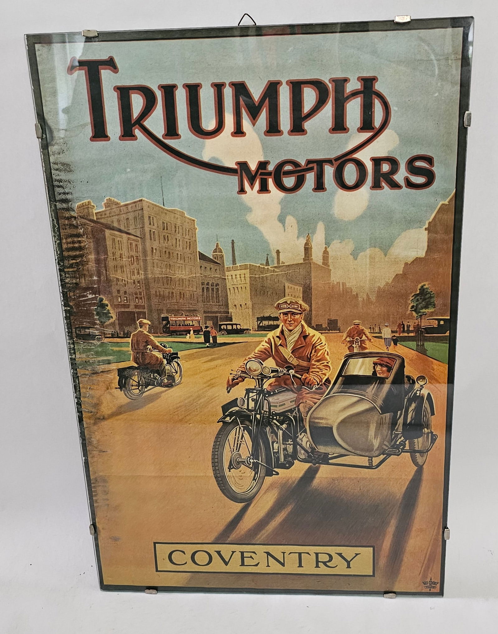 Vintage Triumph Motorcycle Coventry Cooke Poster *see notes (1 of 4)