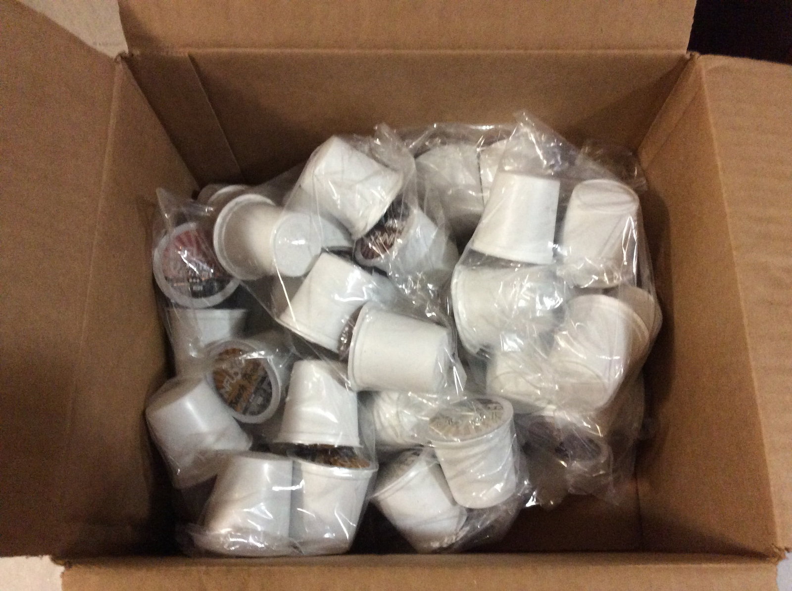 Lot of Flavored K Cup Coffee in Box: Lot of Flavored K Cup Coffee in Box