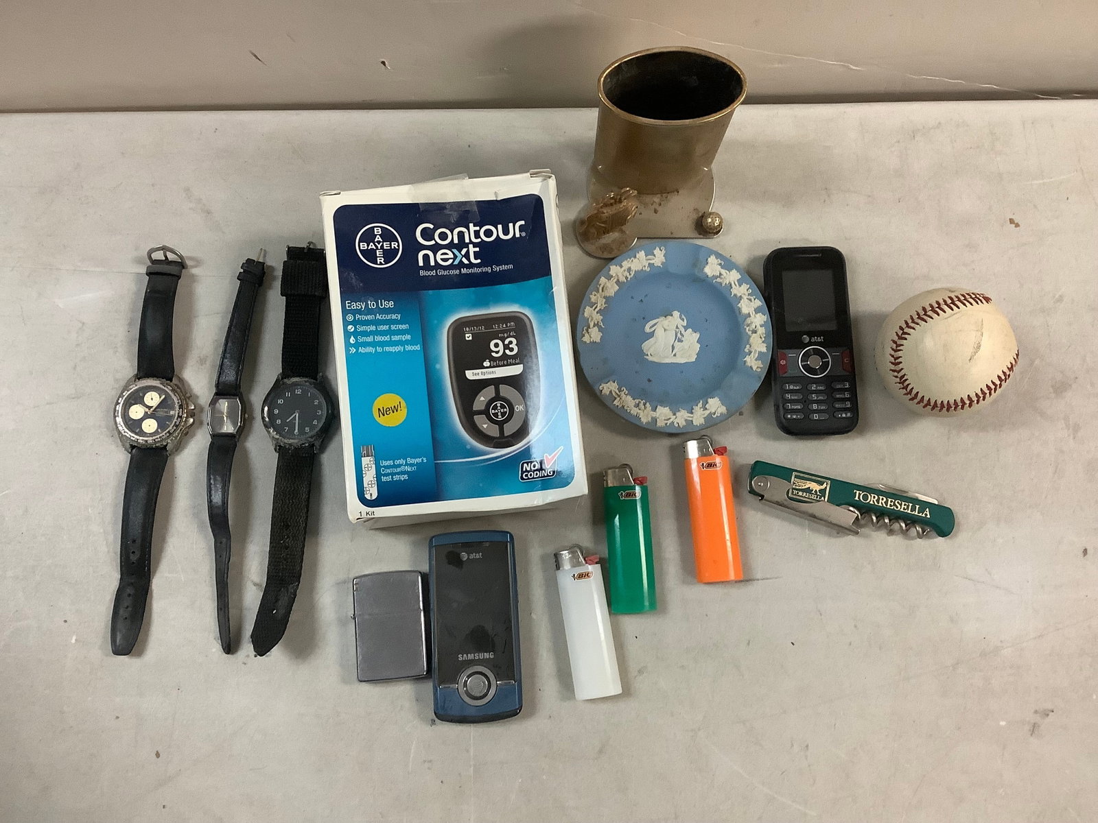 Lot of Lighters, Wedgwood Plates, Contour Next Blood Glucose Monitoring System, Watches and More: Lot of Lighters, Wedgwood Plates, Contour Next Blood Glucose Monitoring System, Watches and More