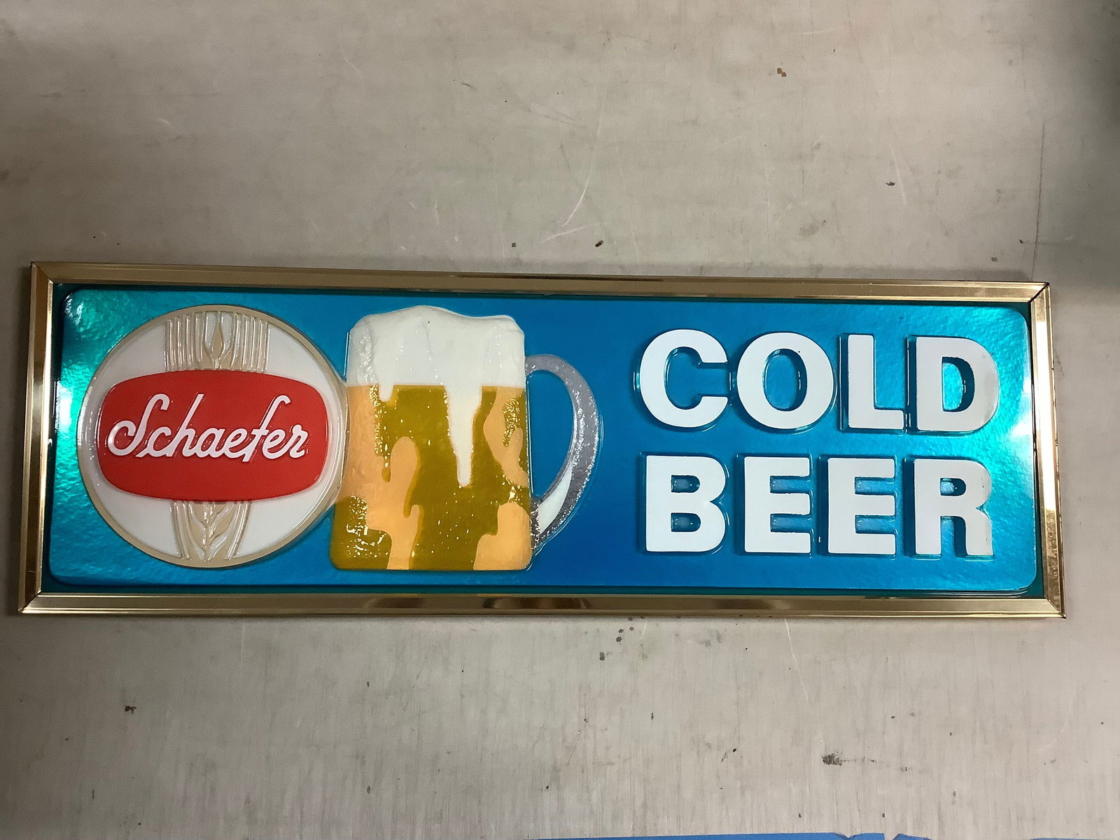 Vintage 1960's Schaefer Cold Beer Sign 24x8 (1 of 1)