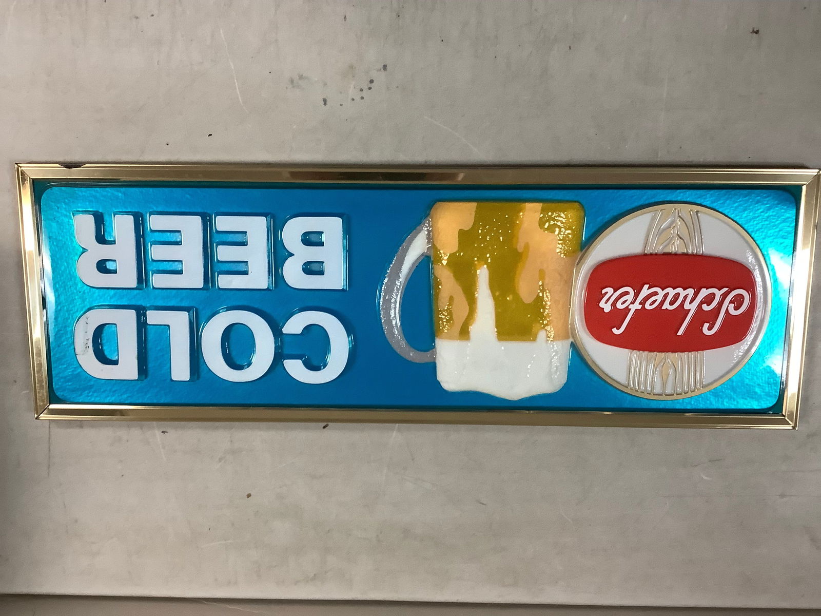 Vintage 1960's Schaefer Cold Beer Sign 24x8 (1 of 1)