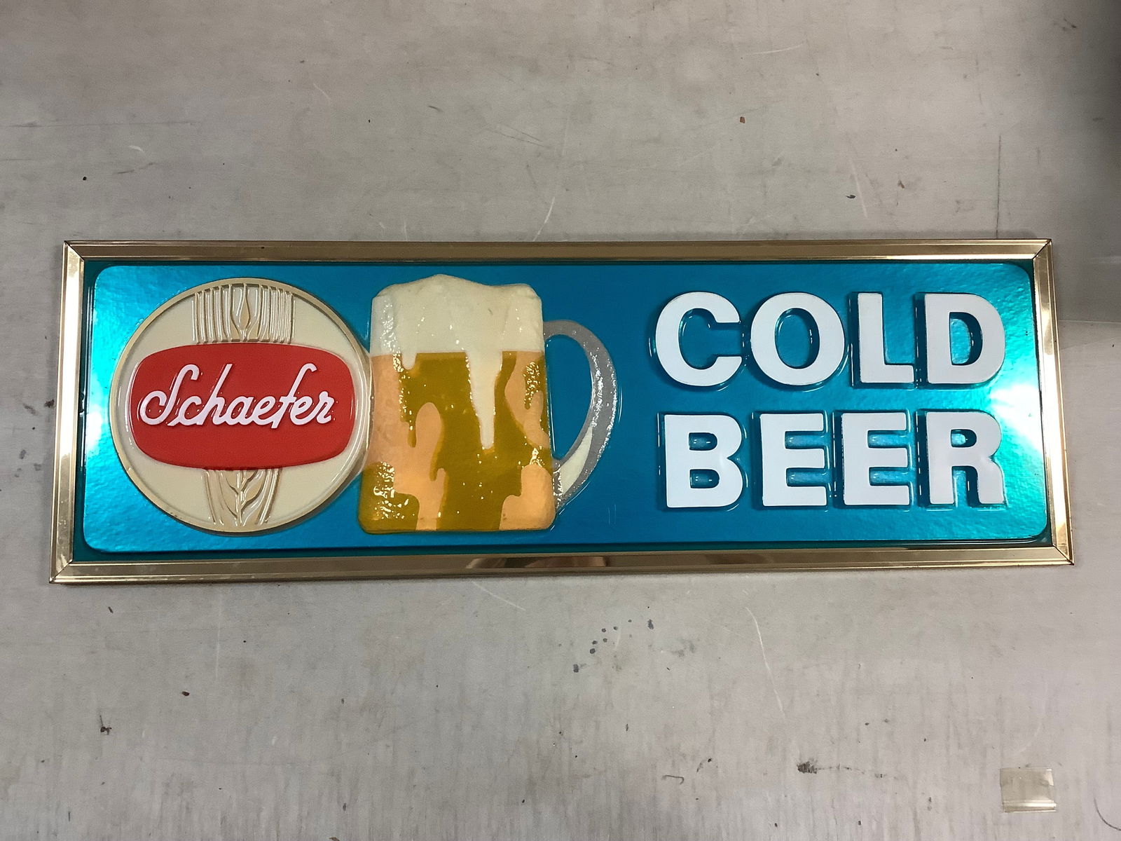 Vintage 1960's Schaefer Cold Beer Sign 24x8 (1 of 1)