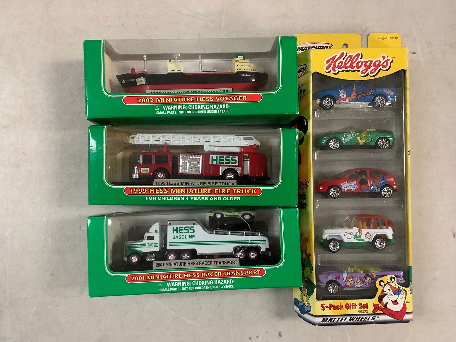 Lot Of New 1990's2000's Minature Hess Trucks And New Kellogg's