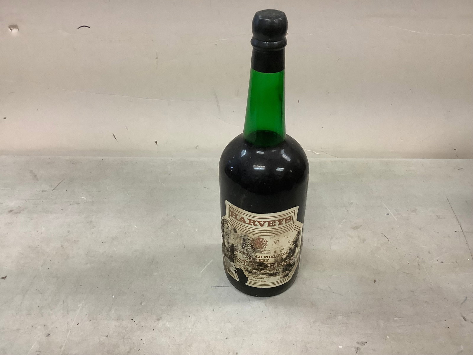 Sealed Harvey's Bristol Cream Full Pale Sherry: Any contents in bottle is Free; You are bidding on the bottle & unbroken tax stamp