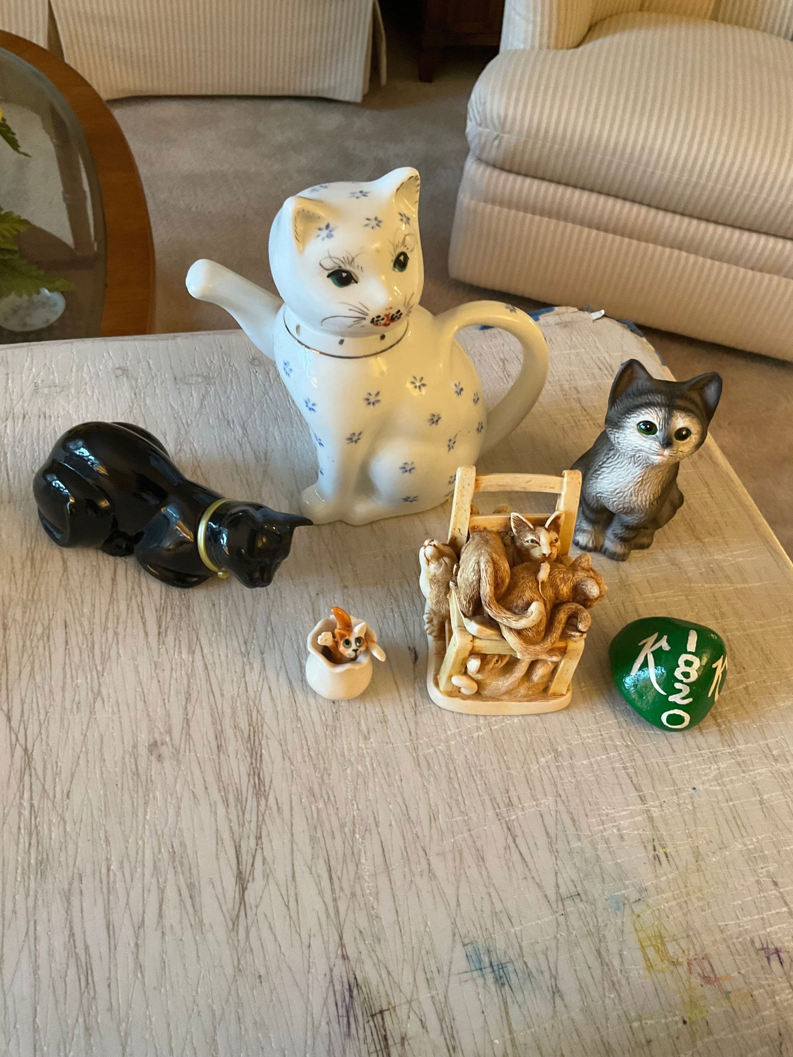 lefton and other various cat figurines tallest is 6â€ (1 of 1)