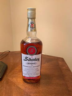 Schenley Resrve American Whiskey 750ml: Any contents in bottle is Free; You are bidding on the bottle & unbroken tax stamp