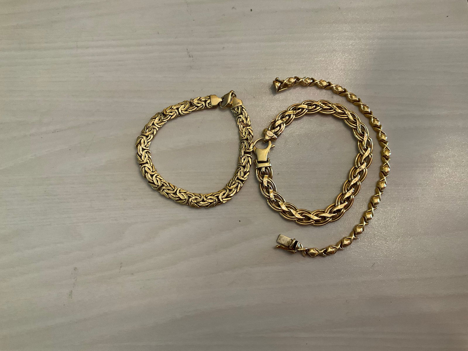 Lot of 3 14K Gold Bracelets (1 of 1)