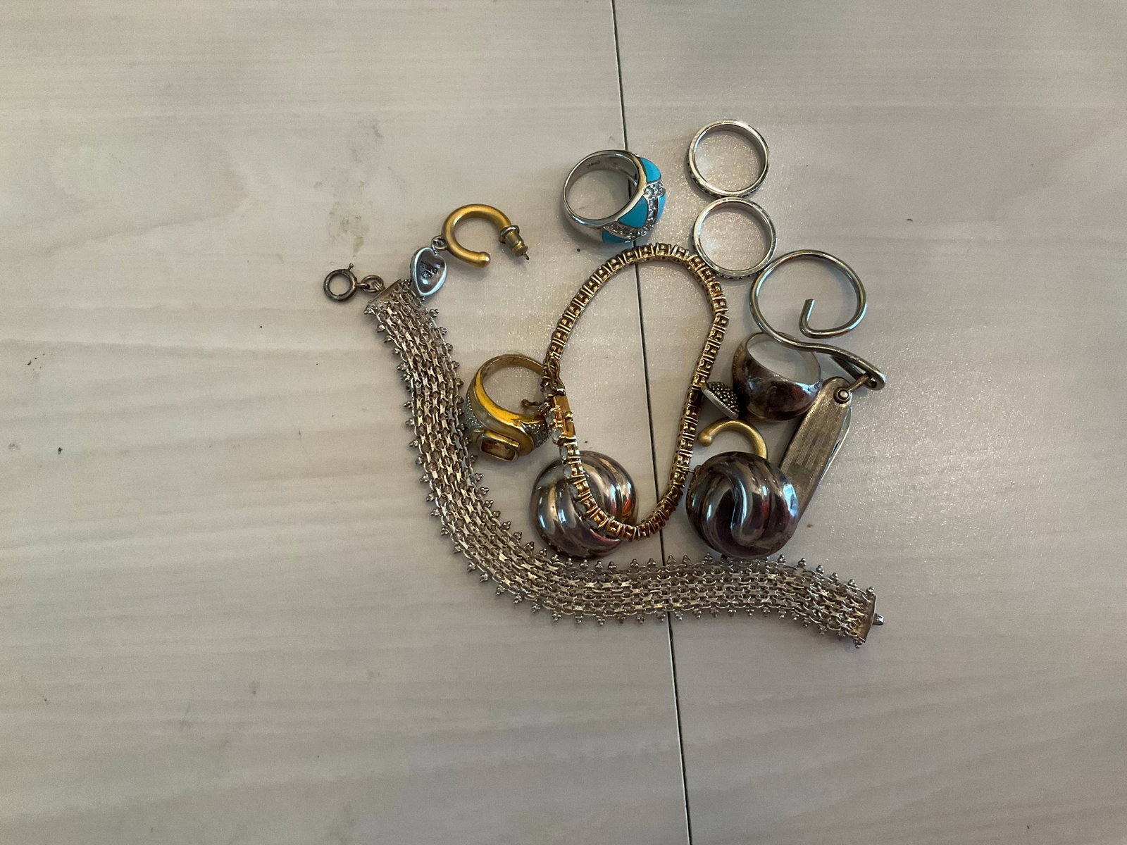 Lot of Sterling Silver Rings, Tennis Bracelets and More: Lot of Sterling Silver Rings, Tennis Bracelets and More