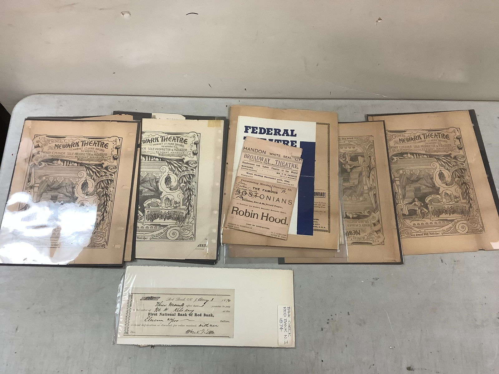 Lot of Vintage Ephemera and 1874 Red Bank Bank Check (1 of 1)