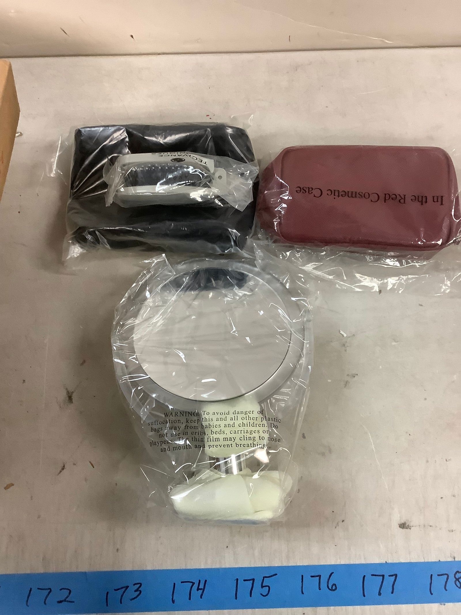 Cosmetic Bags, Folding Brush and Makeup Mirror: Cosmetic Bags, Folding Brush and Makeup Mirror