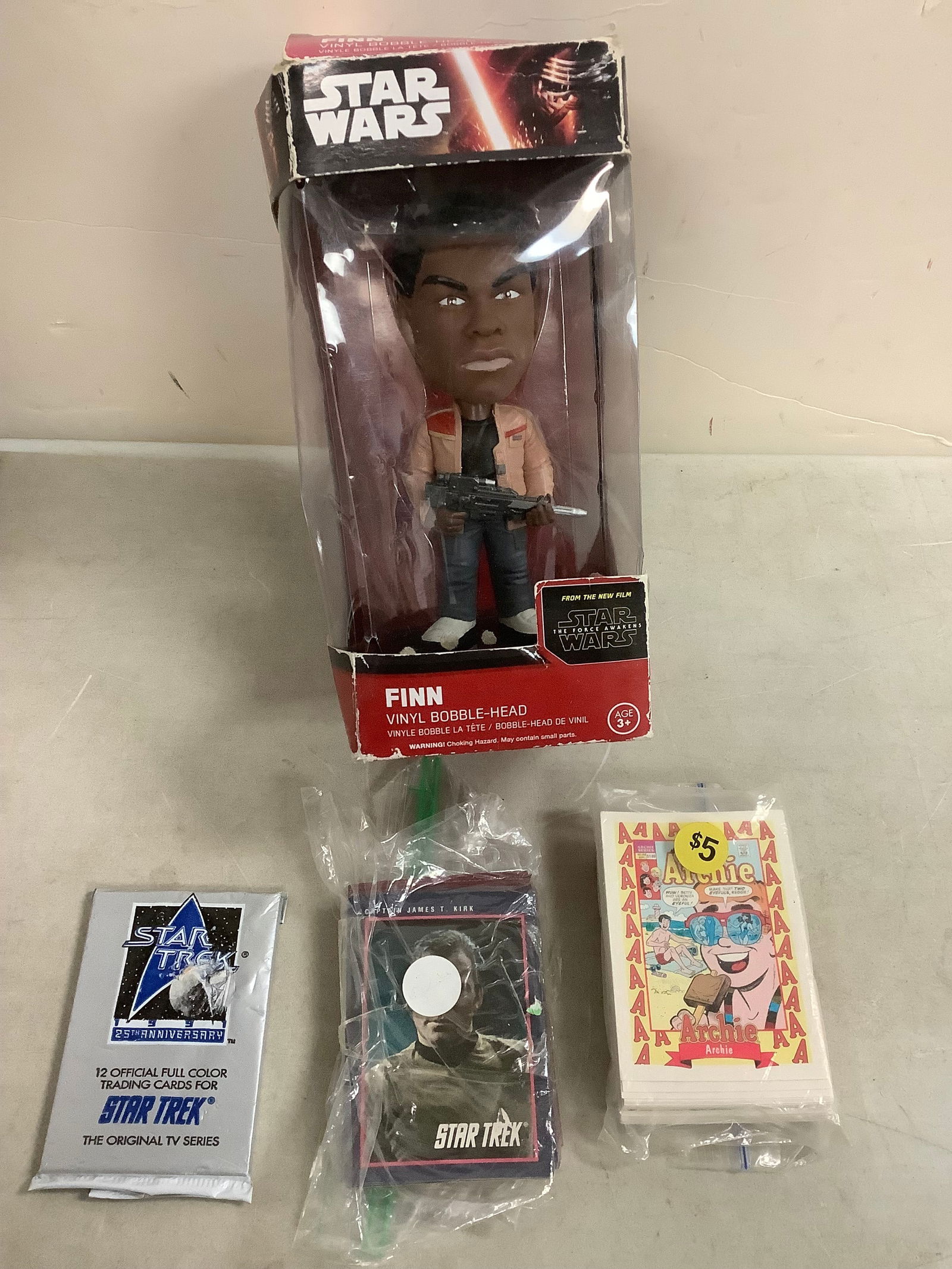Star wars bobble head, star trek training cards, and Archie cards (1 of 1)