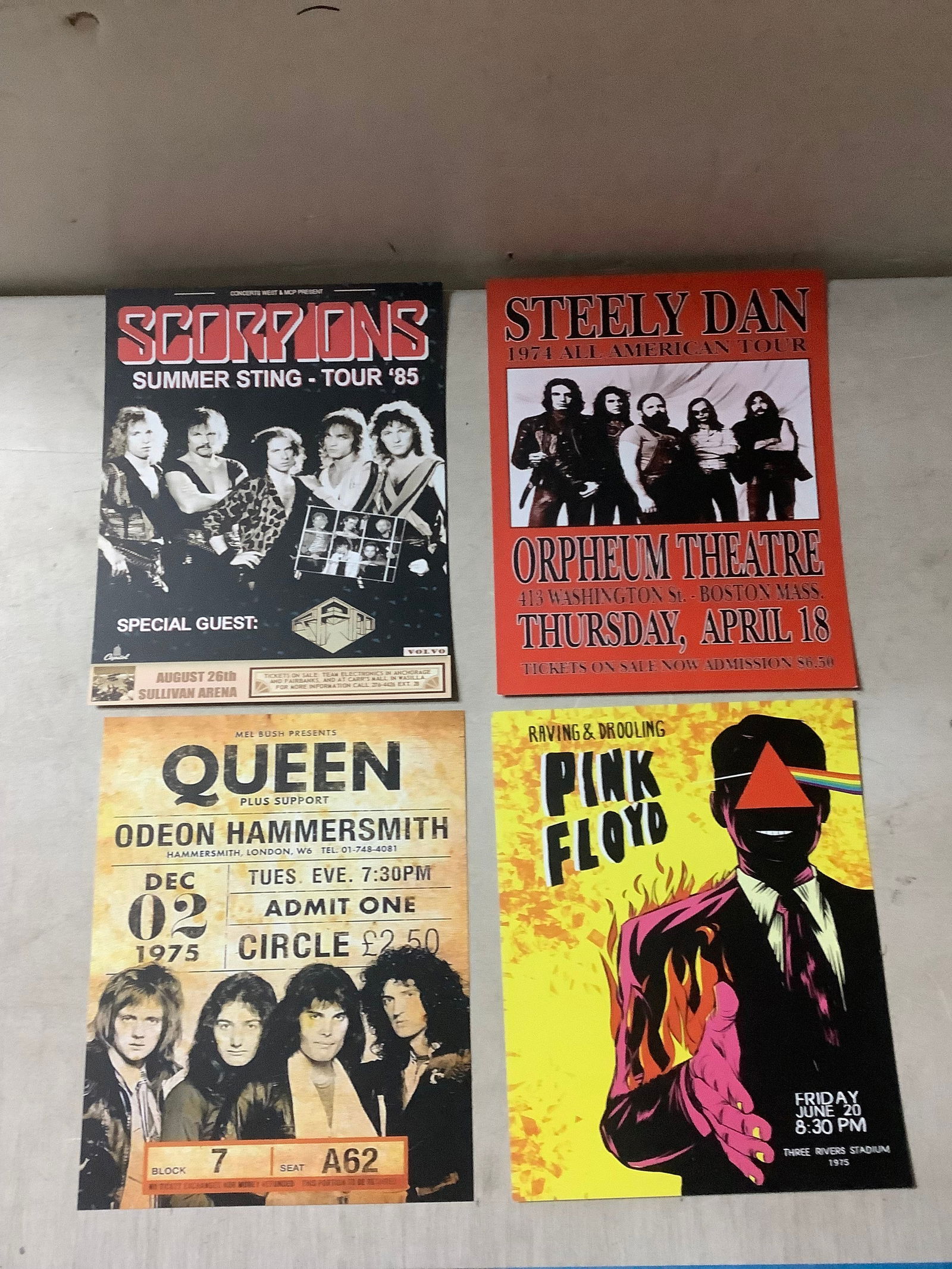 Concert Poster Card Stock Reproduction Lot of 4 8x10 (1 of 1)