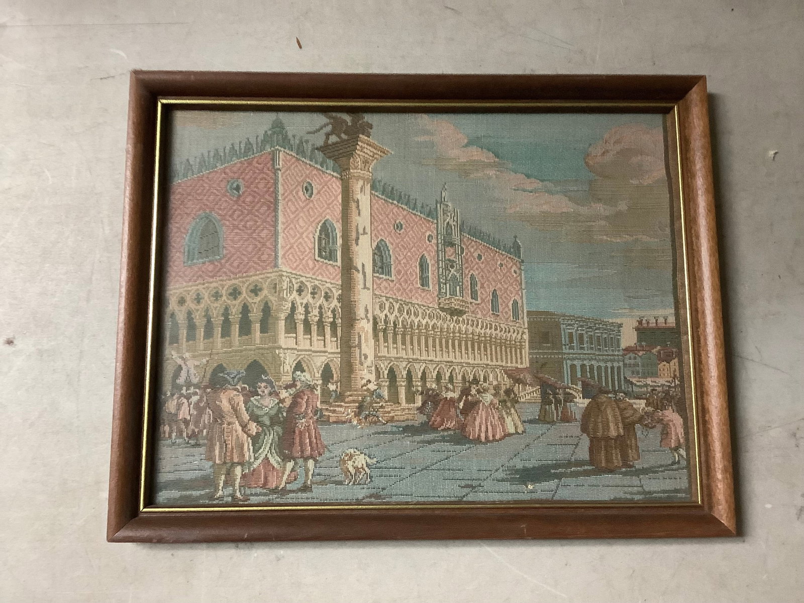 Framed Tapestry Picture Venice 1995 9 1/2x12: Framed Tapestry Picture Venice 1995 9 1/2x12