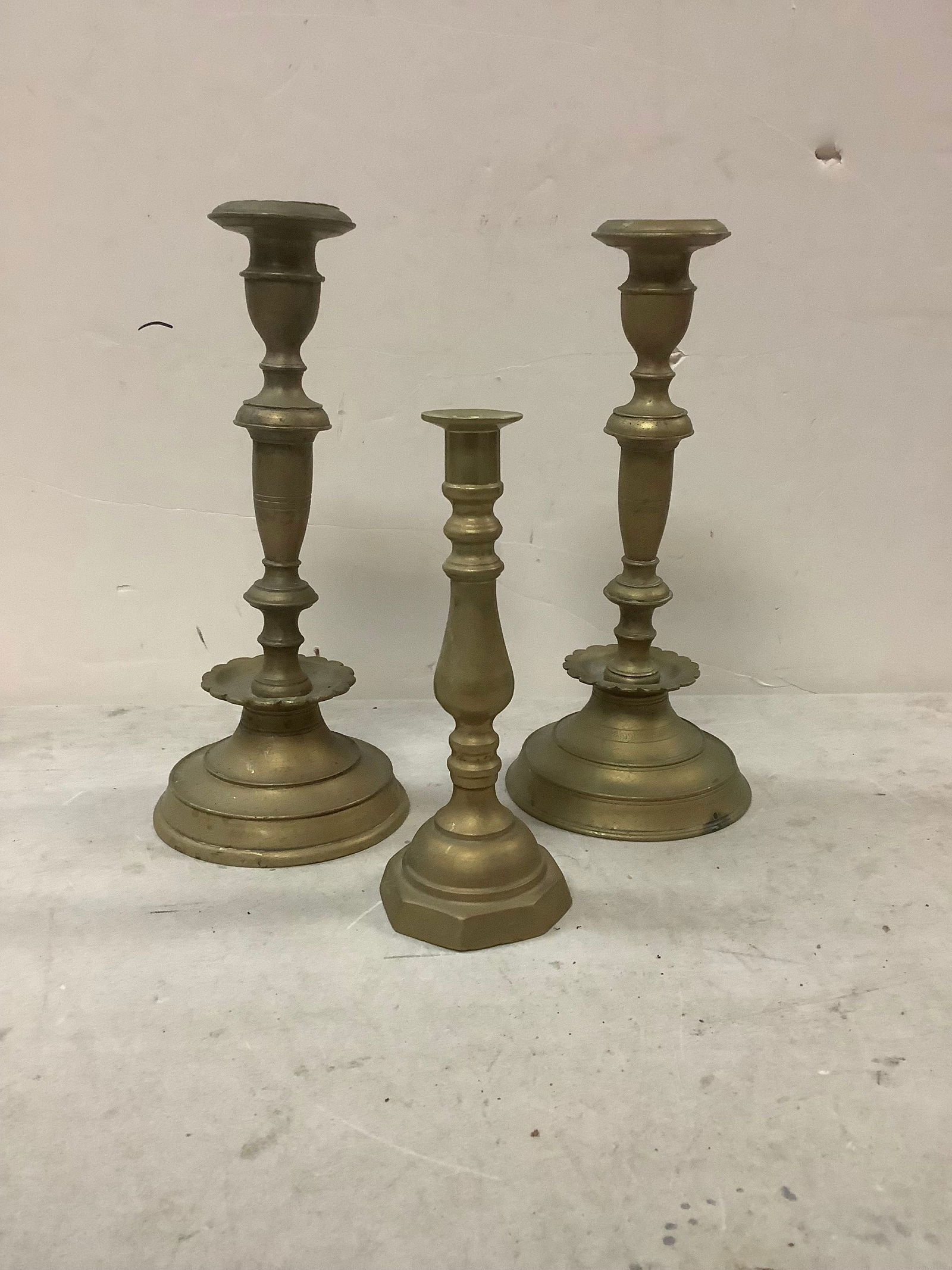 Lot of brass candle holders (Tallest - 12 inches) (1 of 1)