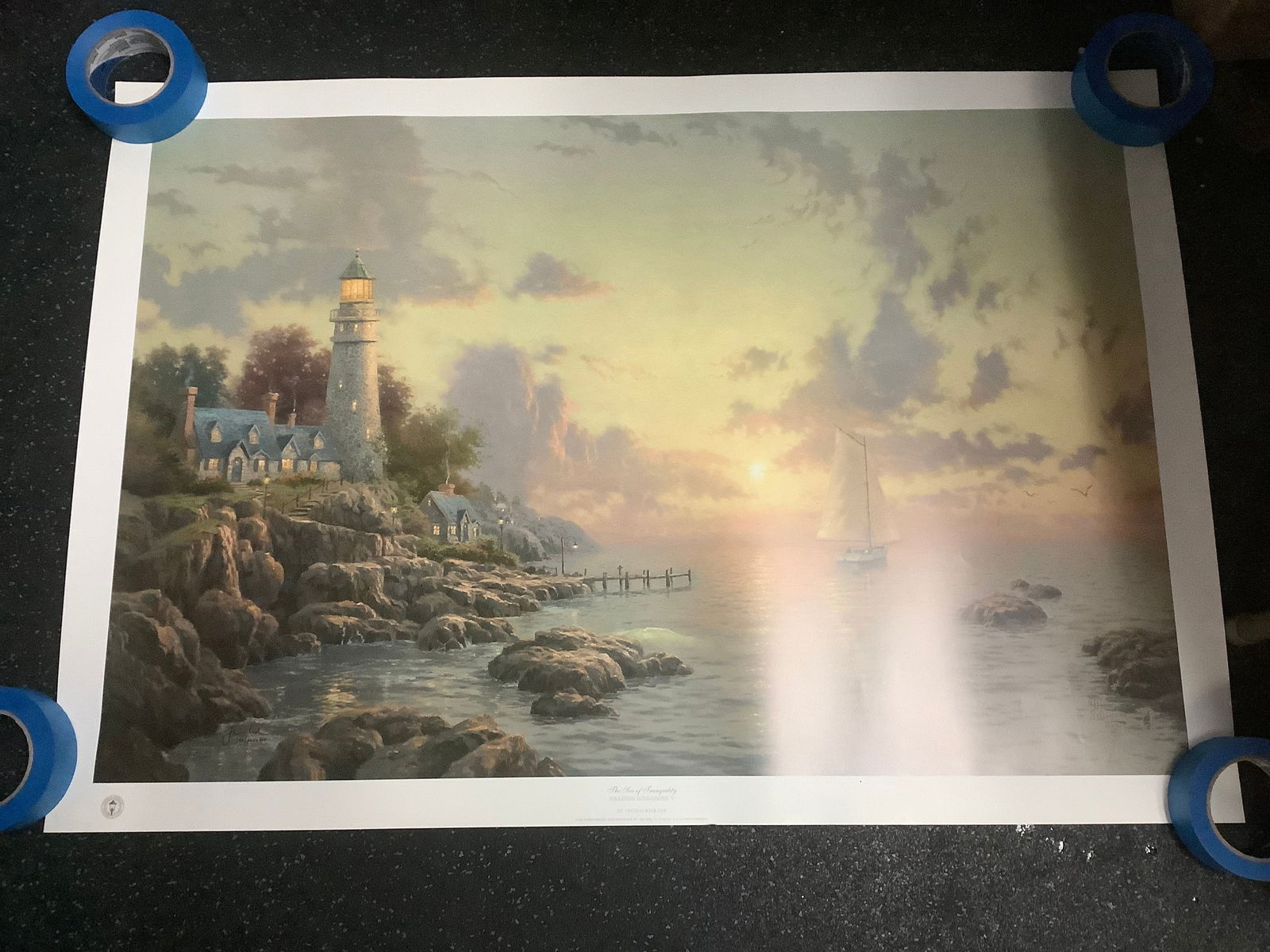 Original 1998 Thomas Kinkade The Sea of Tranquility Seaside Memories V Artwork #333 out of 2050 (1 of 1)