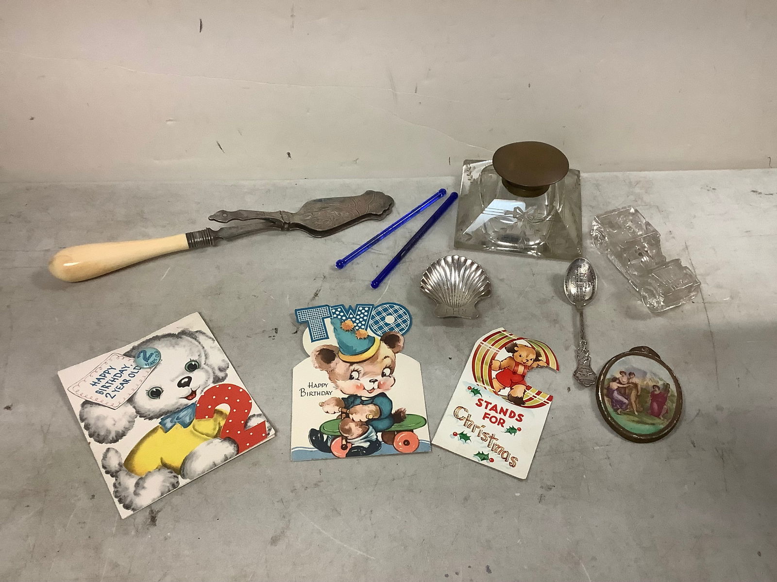 Vintage Inkwell, Sterling SIlver Tiffany & Co shell trinket and more (1 of 1)