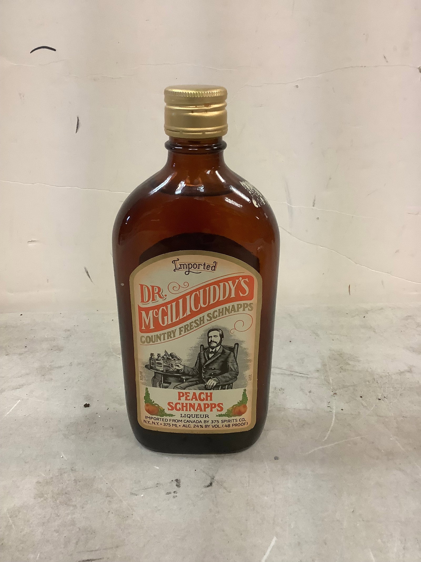 Dr. McGillicuddy's Country Fresh Peach Schnapps (Sealed) 375 ML: Any contents in bottle is Free; You are bidding on the bottle & unbroken tax stamp