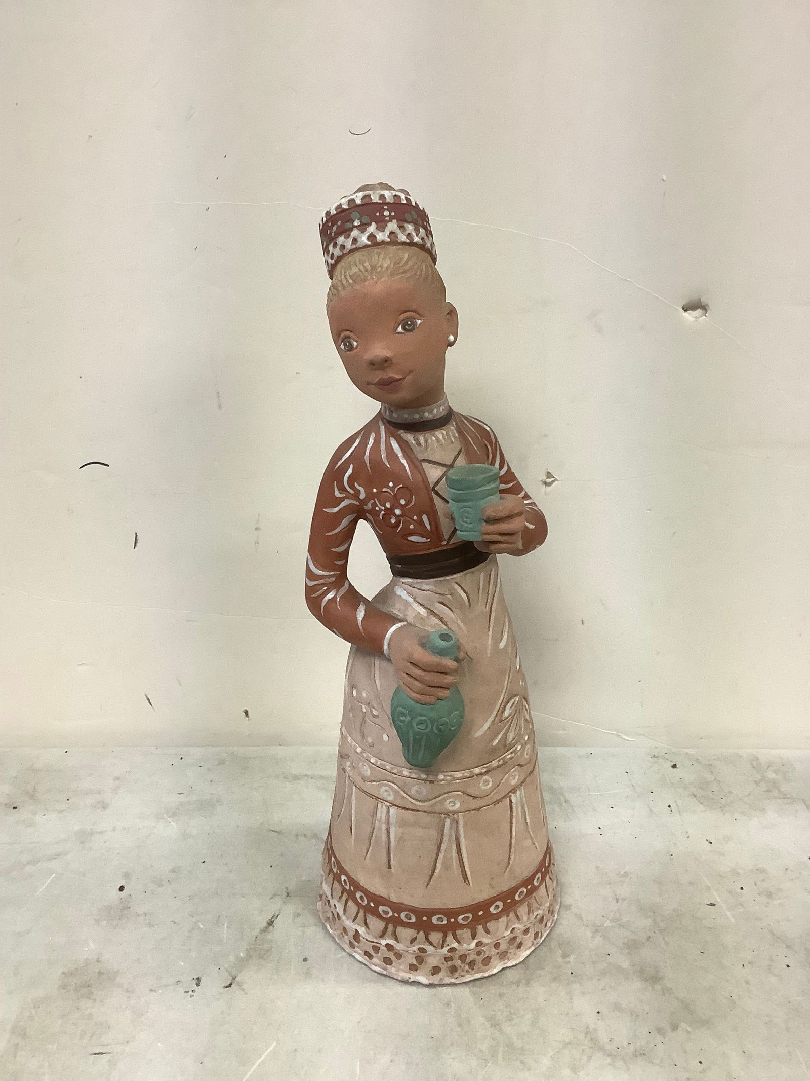 Hungarian Pottery Statue 16 1/2 in (1 of 1)