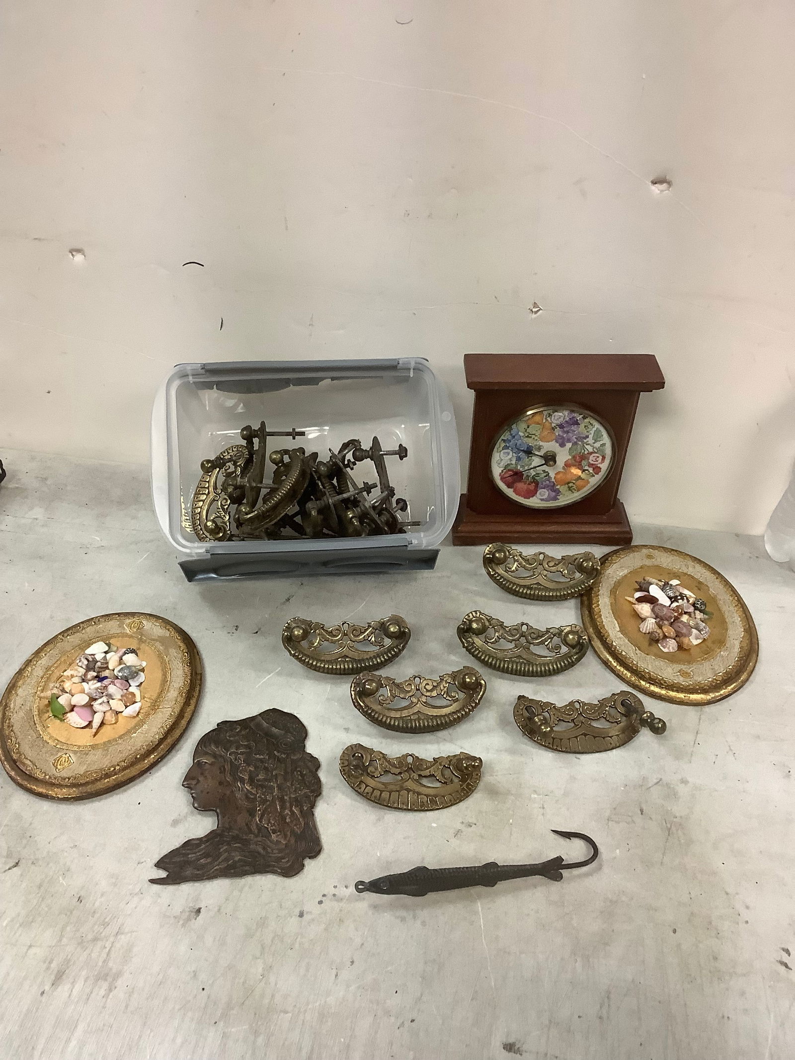 Brass Handles, Wall Hangers and Clock (1 of 1)