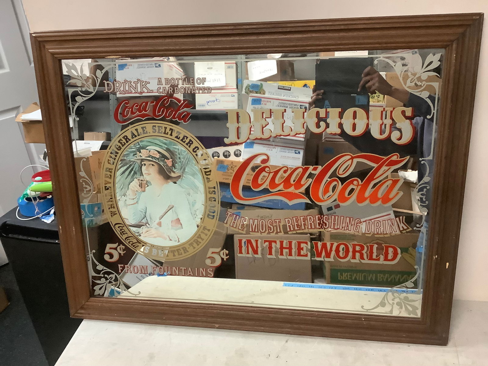 Vintage Coca Cola Mirror 26x34 (1 of 1)