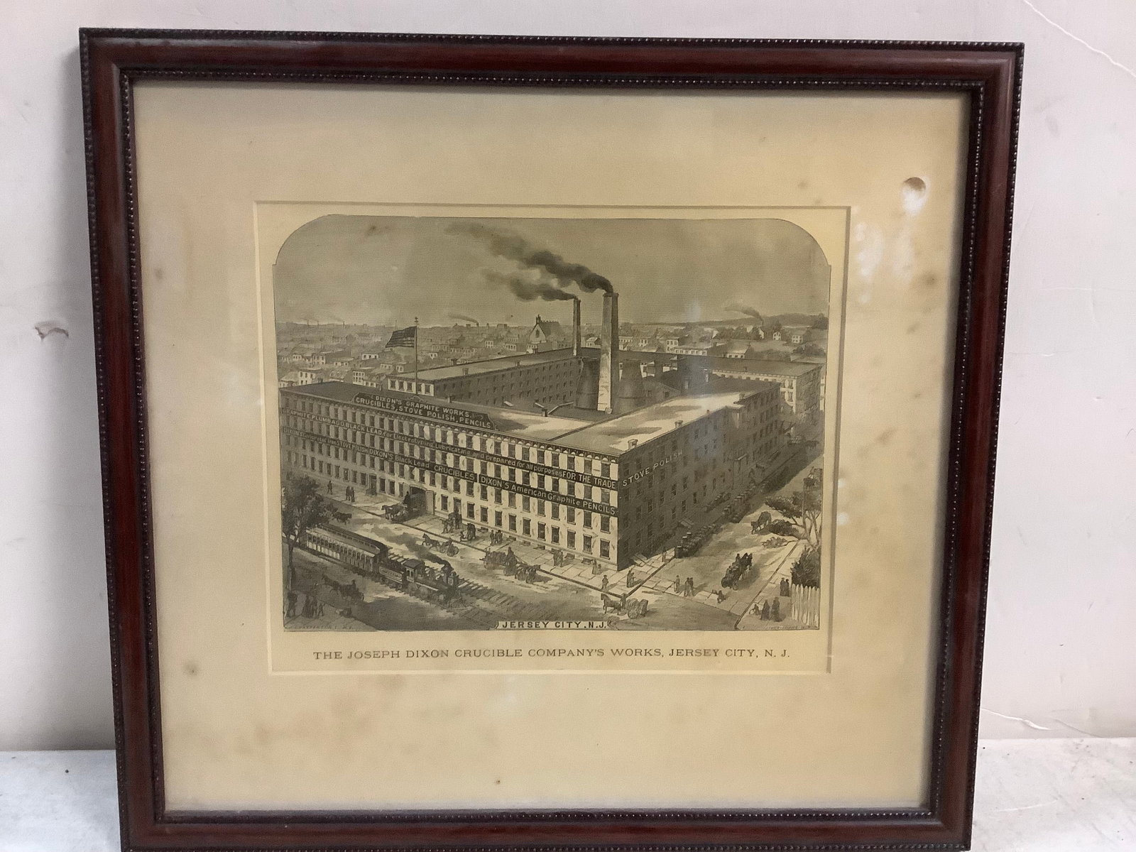 Framed Picture of The Joseph Dixon Crucible Company's Works, Jersey City, NJ 13 1/2 x 14 1/2: Framed Picture of The Joseph Dixon Crucible Company's Works, Jersey City, NJ 13 1/2 x 14 1/2