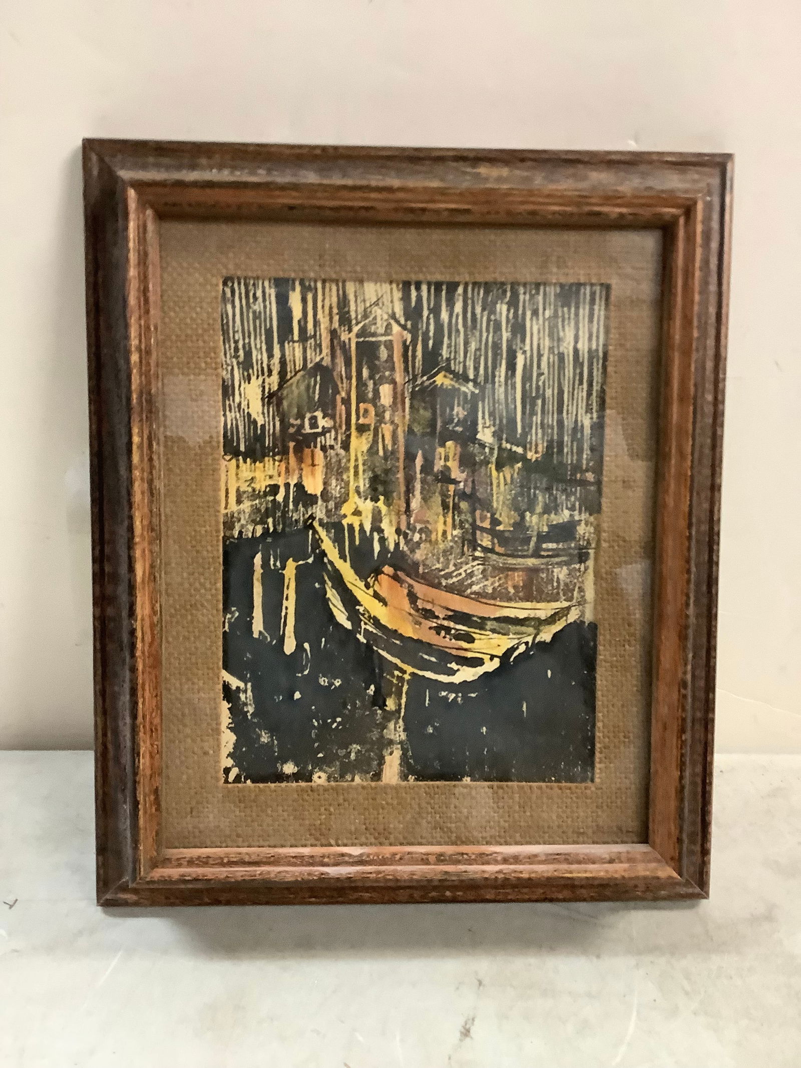 Wood Cut and Mixed Media Picture of Peace, Joy Love and Other things by Lawery 12 1/2 x 10 1/2 (1 of 1)