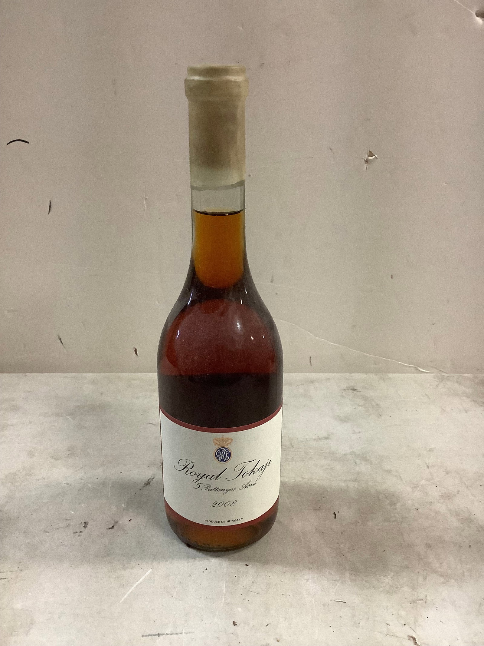 Sealed Royal Tokaji Aszu Wine 500ML: Any contents in bottle is Free; You are bidding on the bottle & unbroken tax stamp