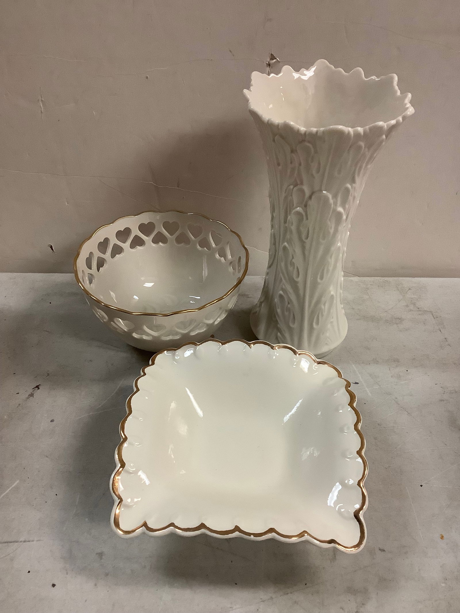 Lenox vase, bowl, and trinket dish (1 of 1)