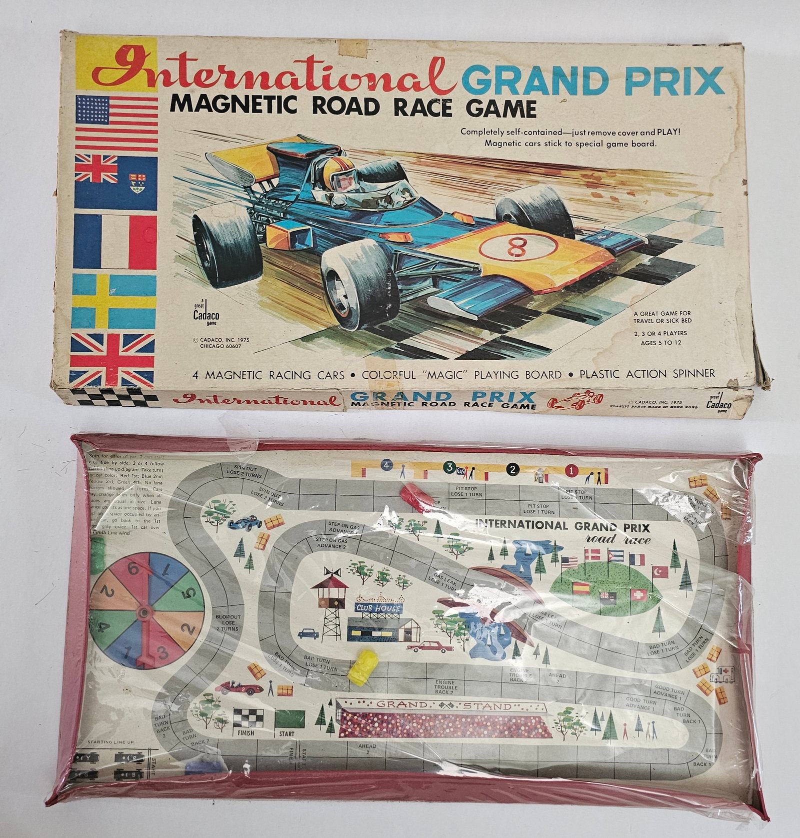 1975 International Grand Prix Magnetic Road Race Board Game (1 of 2)
