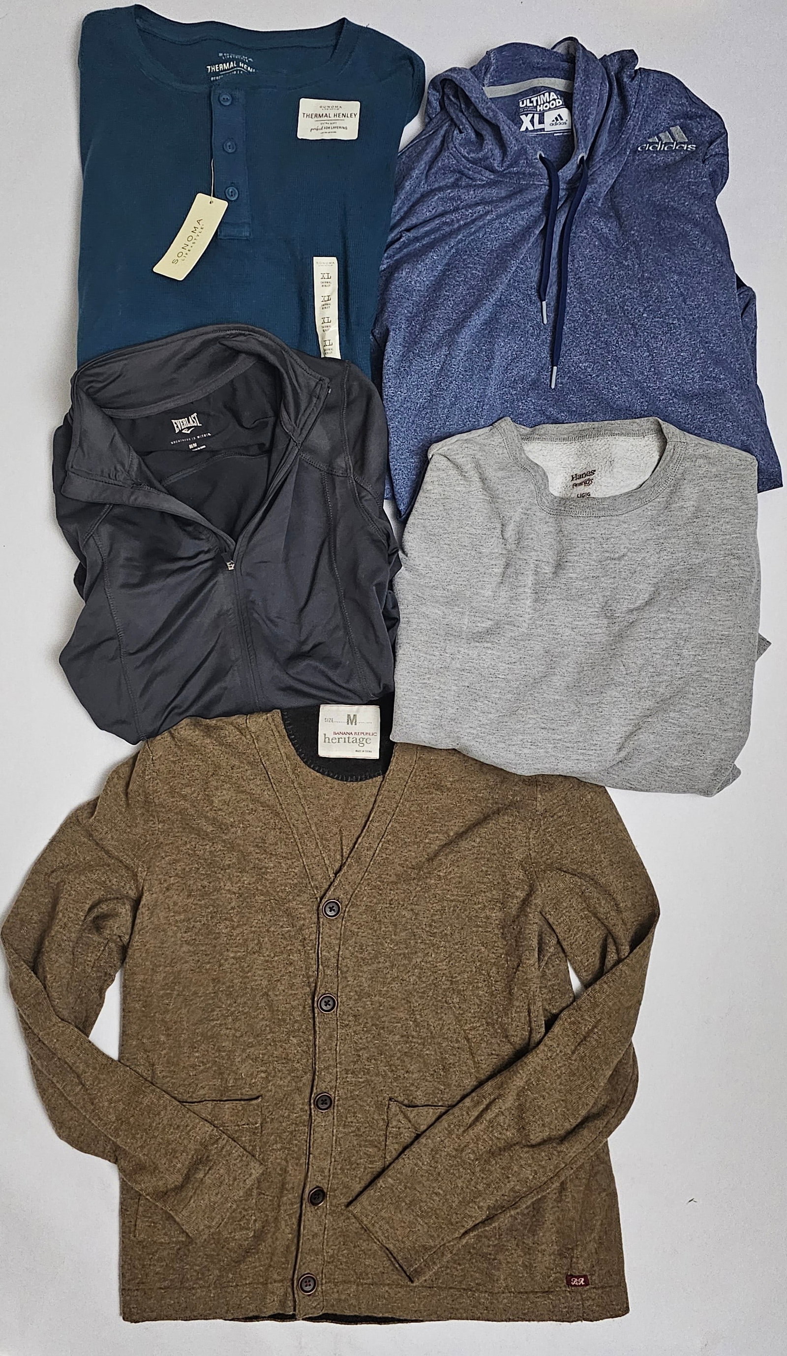 Men's Long Sleeved Shirts incl Adidas and Banana Republic: Men's Long Sleeved Shirts incl Adidas and Banana Republic