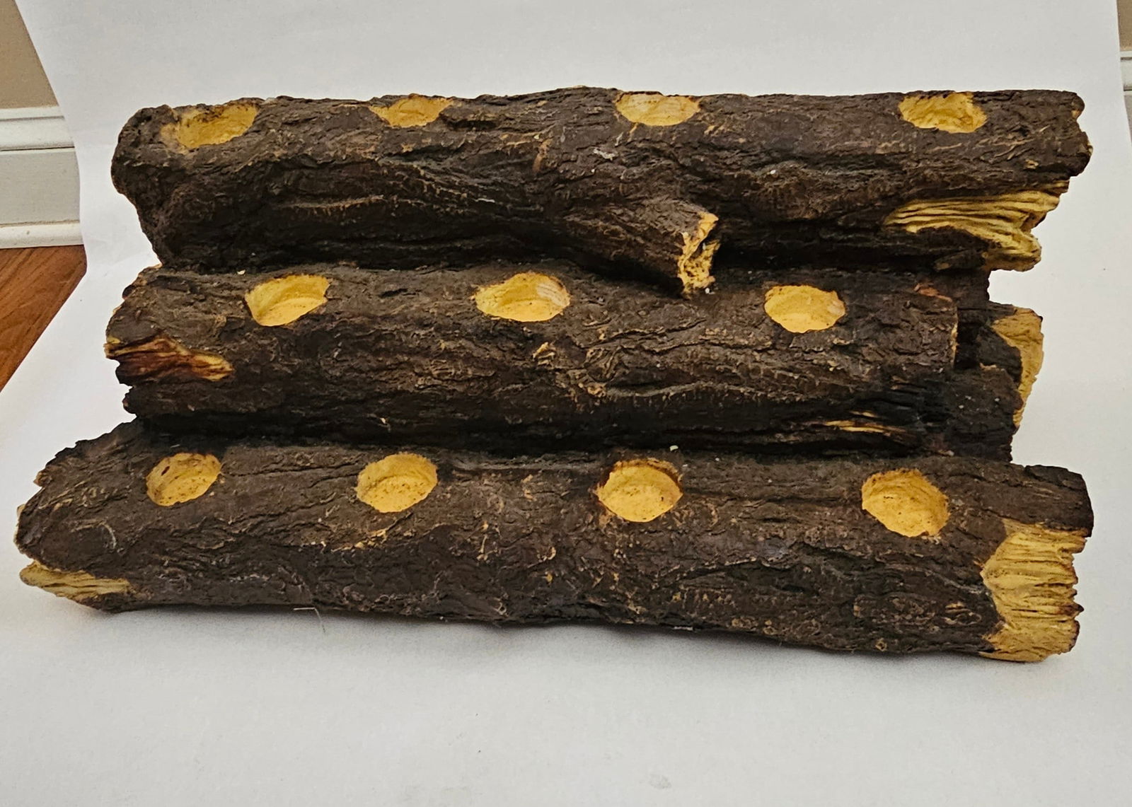 Resin Faux Wood Fireplace inserts with Votive Holders 10x23x9" (1 of 1)