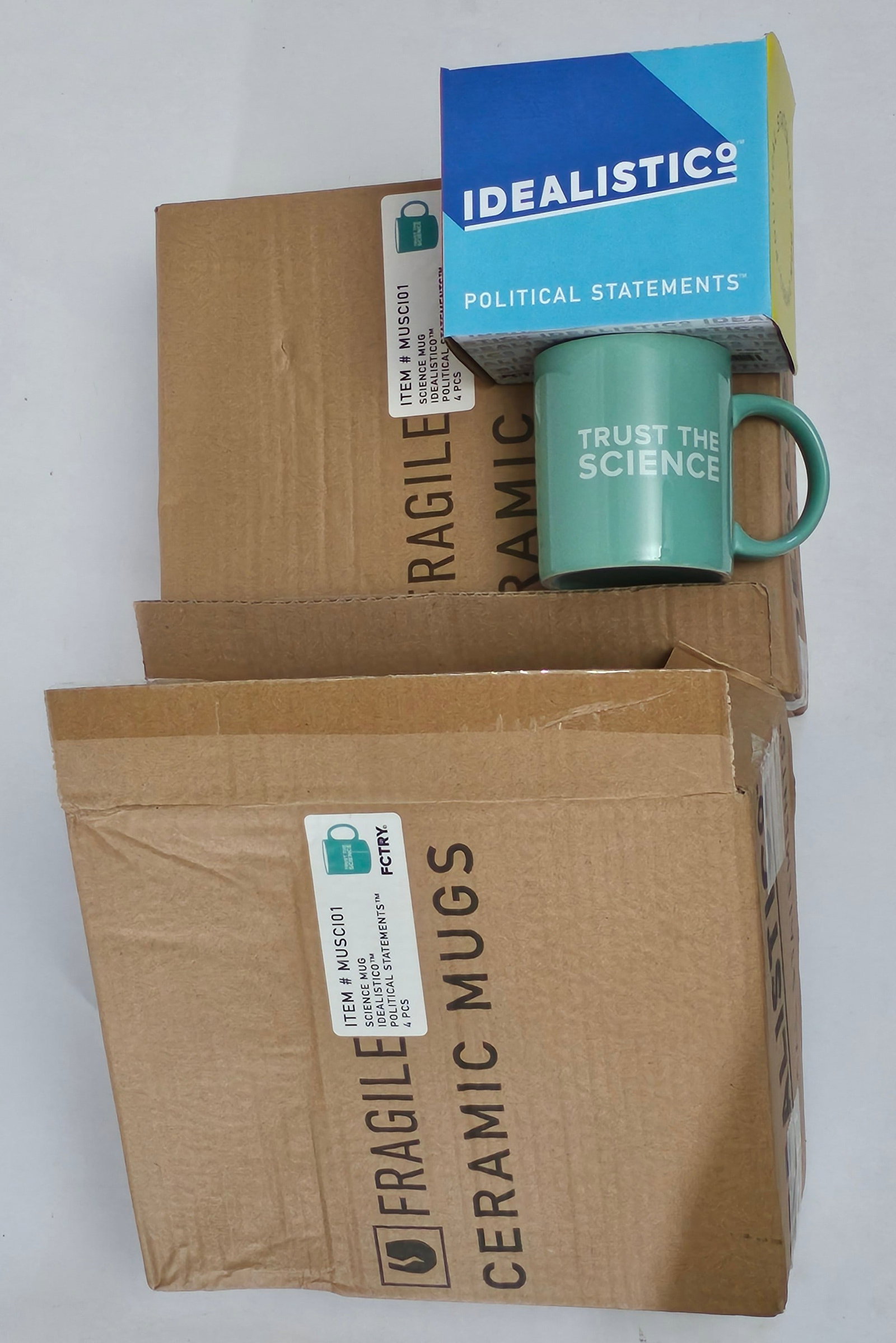 8 NIB Fctry Trust the Science Statement Mugs: 8 NIB Fctry Trust the Science Statement Mugs