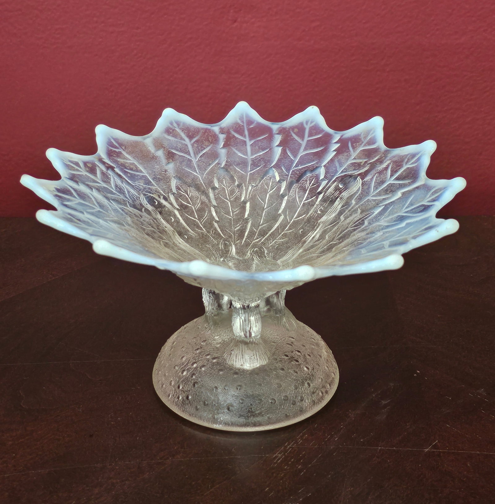 Vintage Frosted Art Glass Compote 4x7": Vintage Frosted Art Glass Compote 4x7"