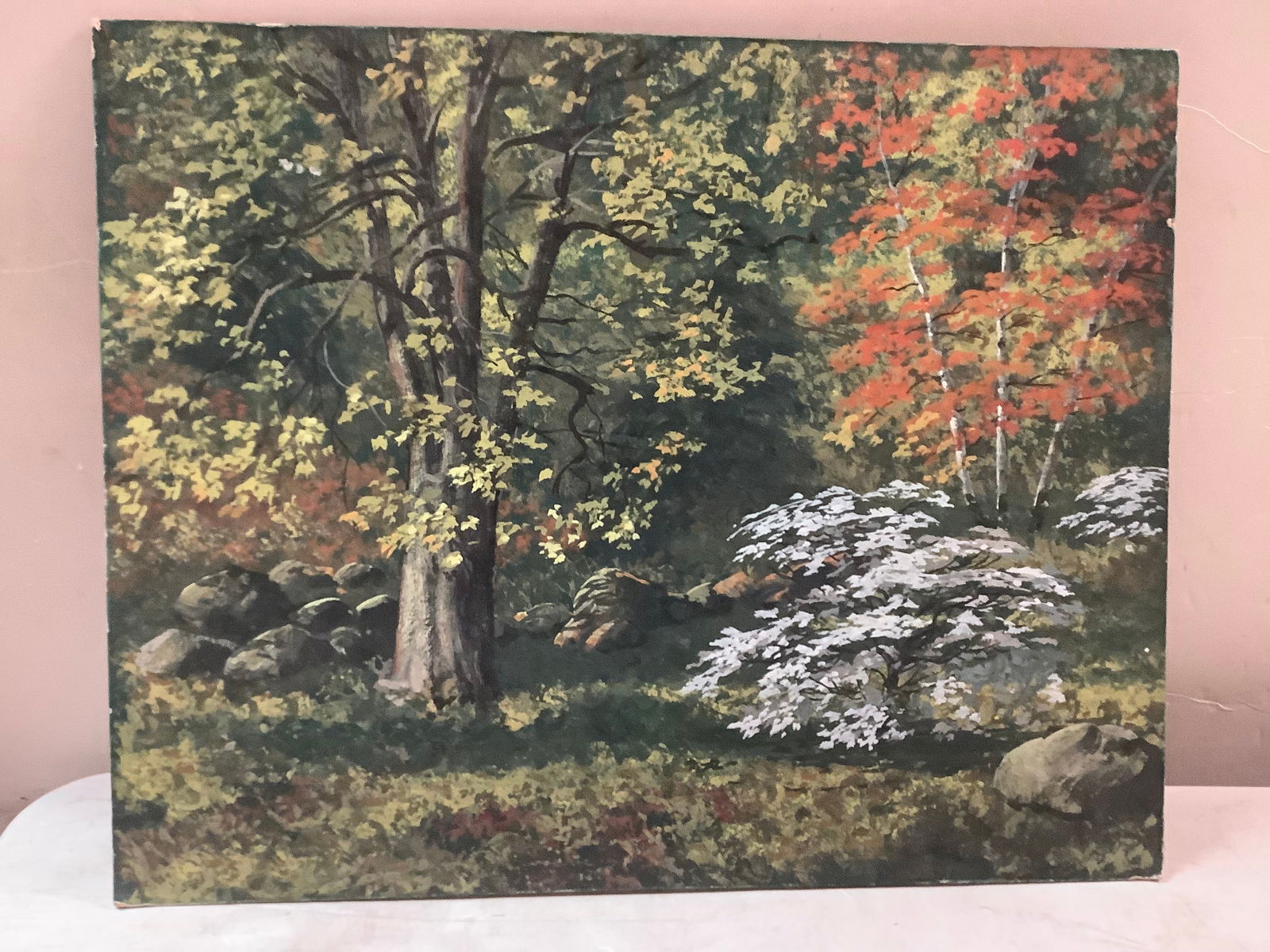 Tempera 1973 nature painting (16x20): Tempera 1973 nature painting (16x20)