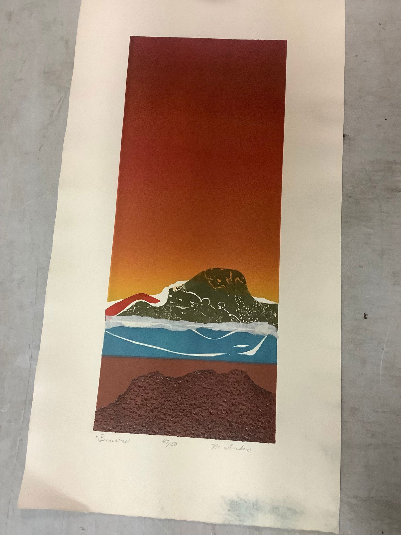Sunrise artwork signed by M. Lurker (24x13) (1 of 1)