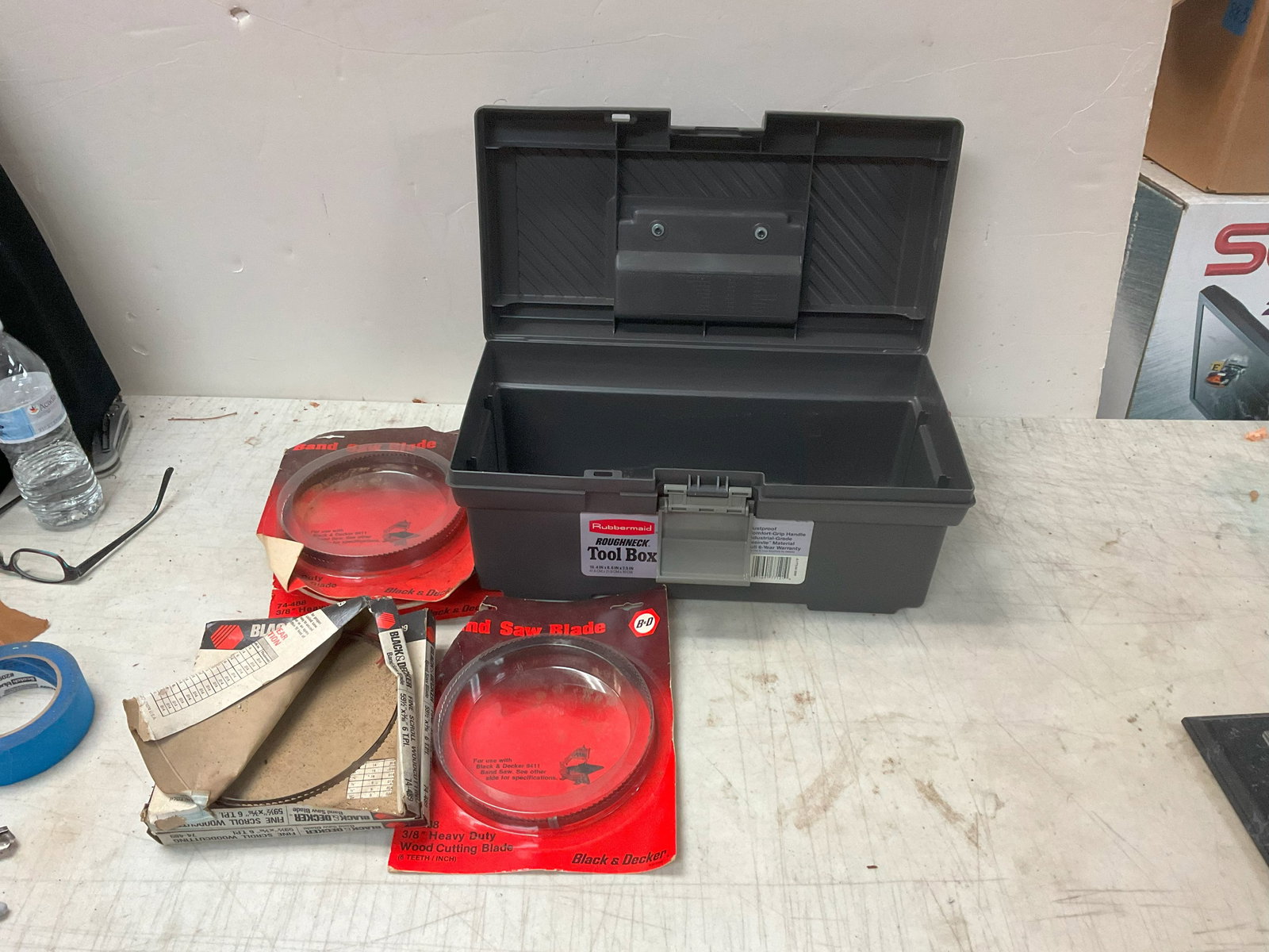 Band Saw Blades and Rubbermaid Tool Box (1 of 1)