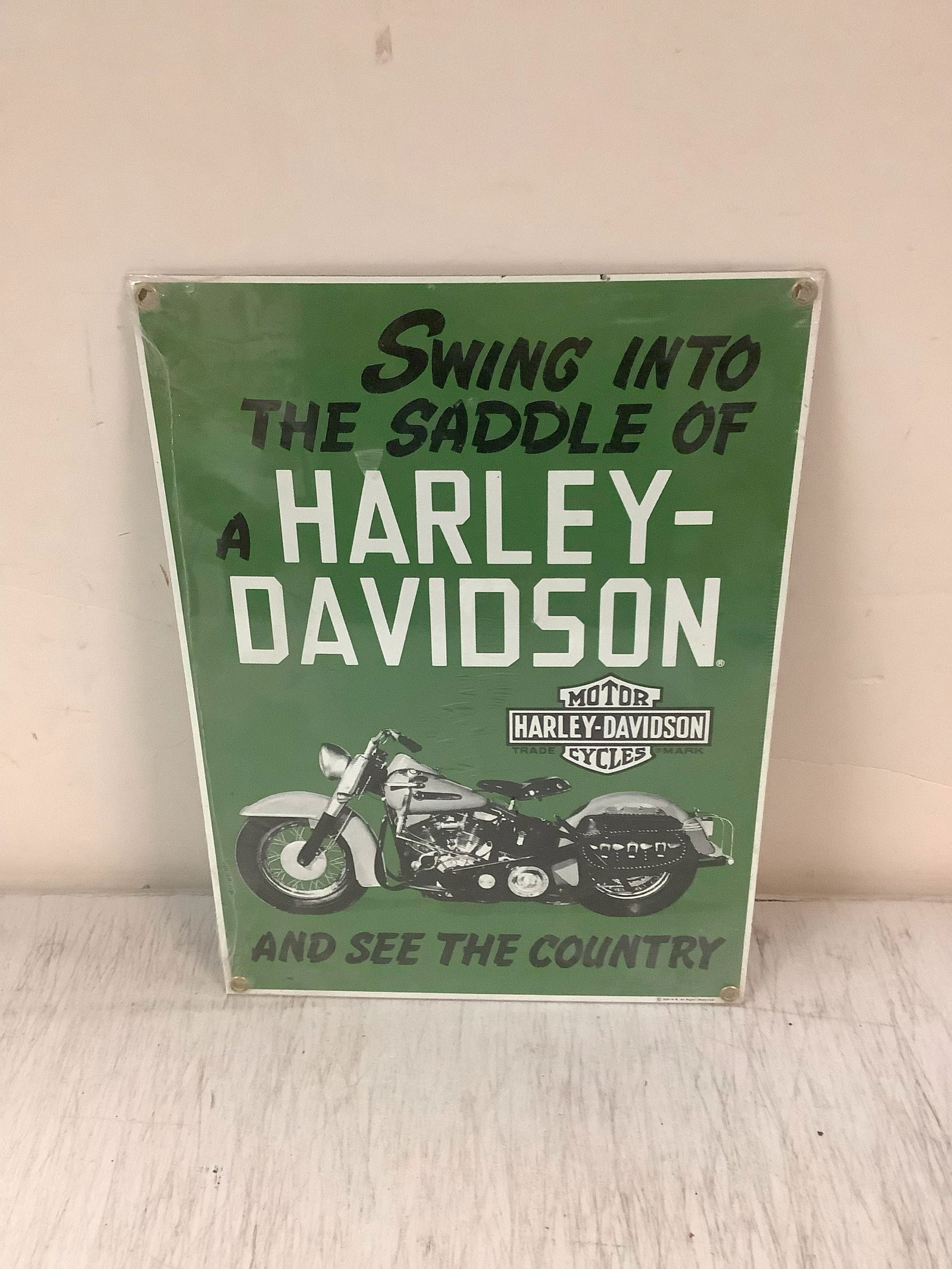 Ande Rooney Harley Davidson Sign - sealed 12x9: Ande Rooney Harley Davidson Sign - sealed 12x9