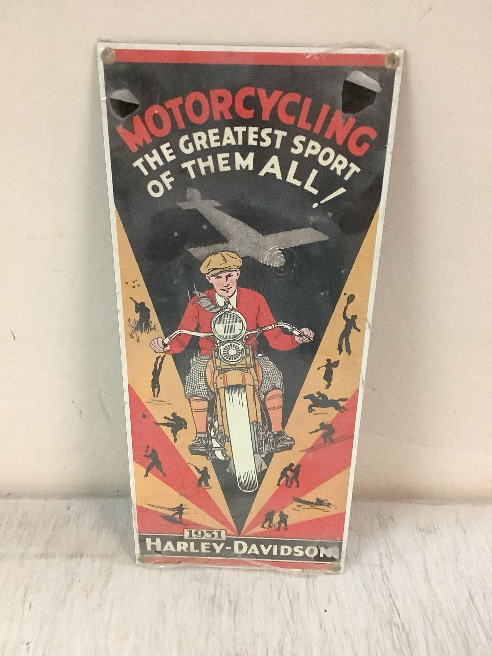 Ande Rooney 1931 Harley Davidson Sign - sealed 15.5x6.75 (1 of 1)