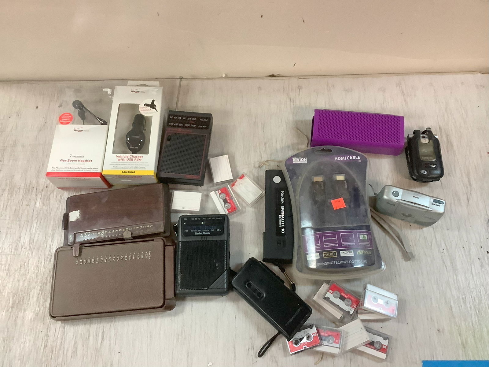 Verizon Wireless Plantronics Flex Boom Headset, Realistic Dictaphone with Tapes, Kodak Advantix (1 of 1)